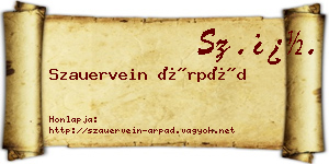 Szauervein Árpád névjegykártya
